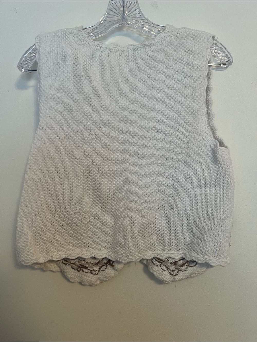 Cherry Stix Women's Cream Embroidered Knit Vest - Picture 3 of 3